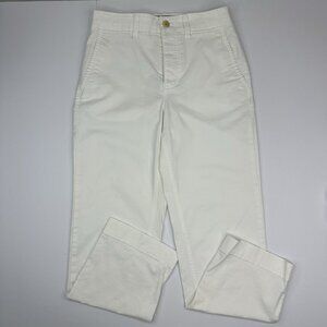 Everlane Women’s Bone Cotton Button-Fly Chino Business Casual Pant 0/W28/L26.25